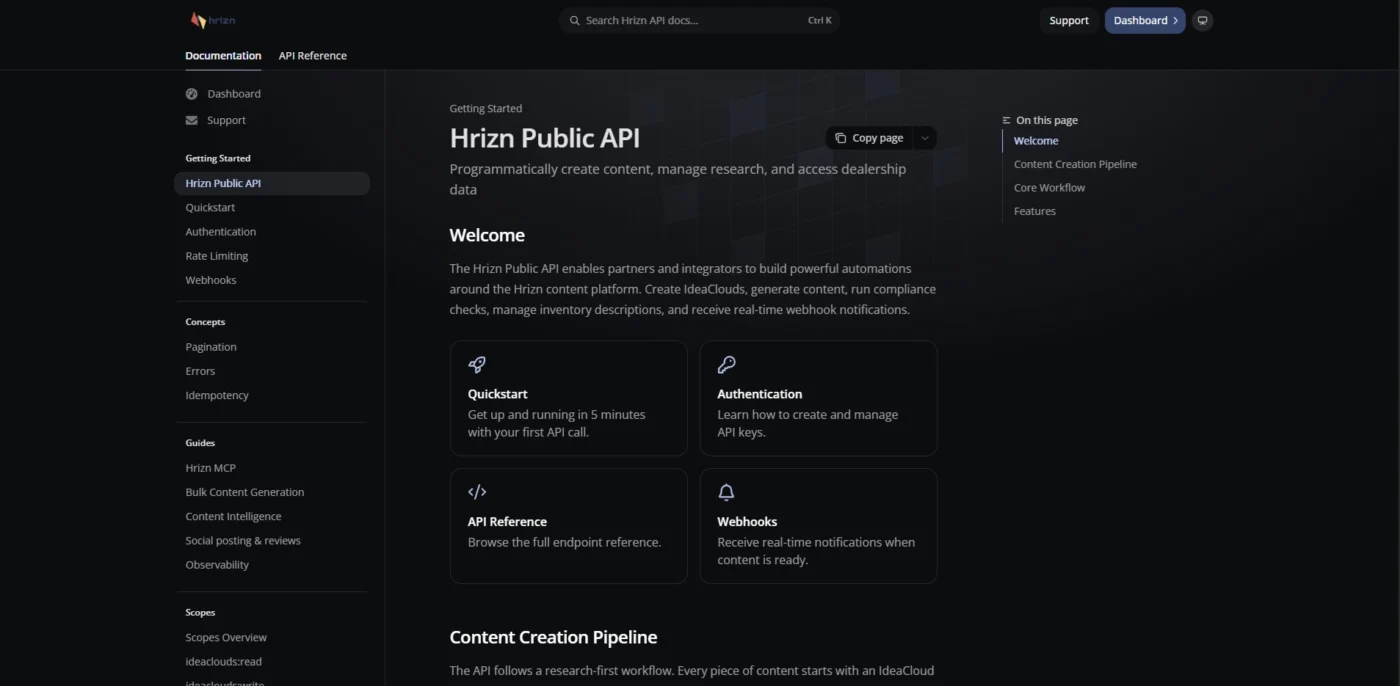 Hrizn API