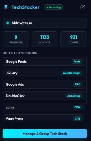Tckstkr - Vendor Reconnaissance Plugin